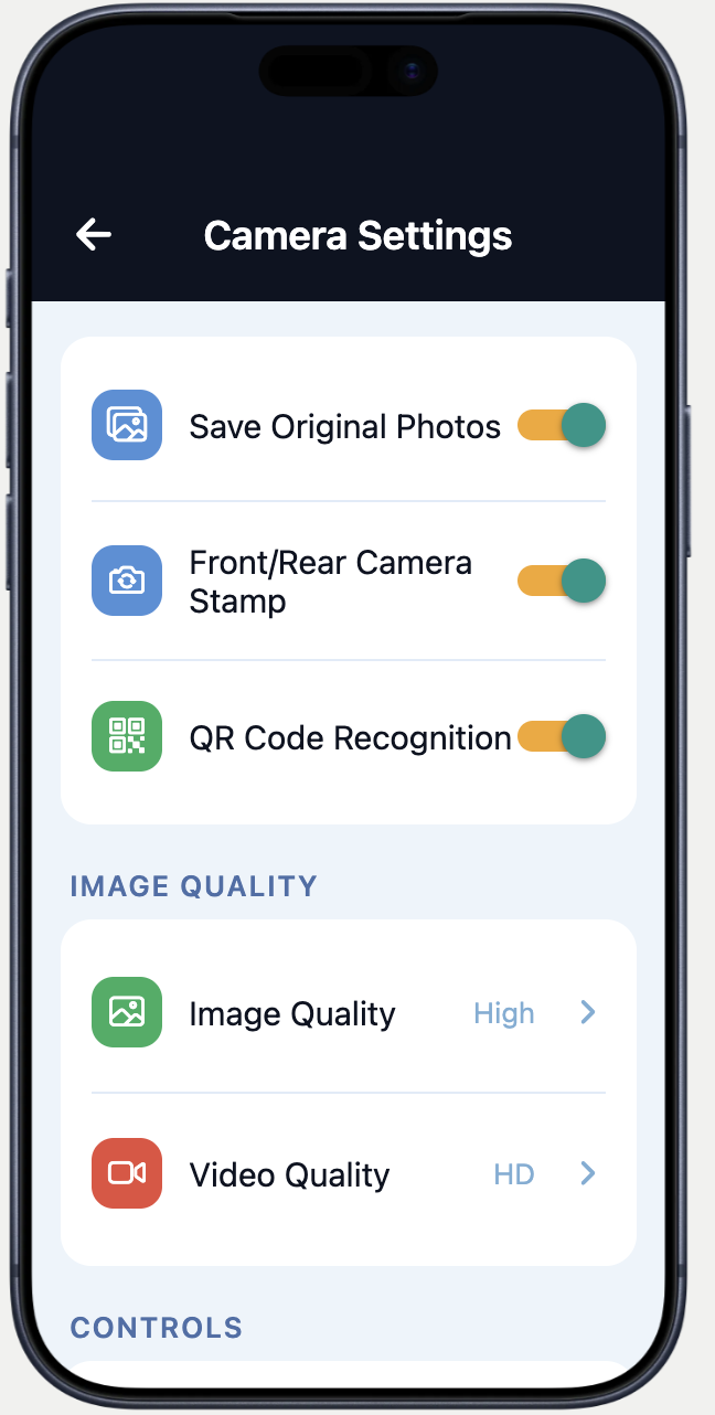 Camera settings
