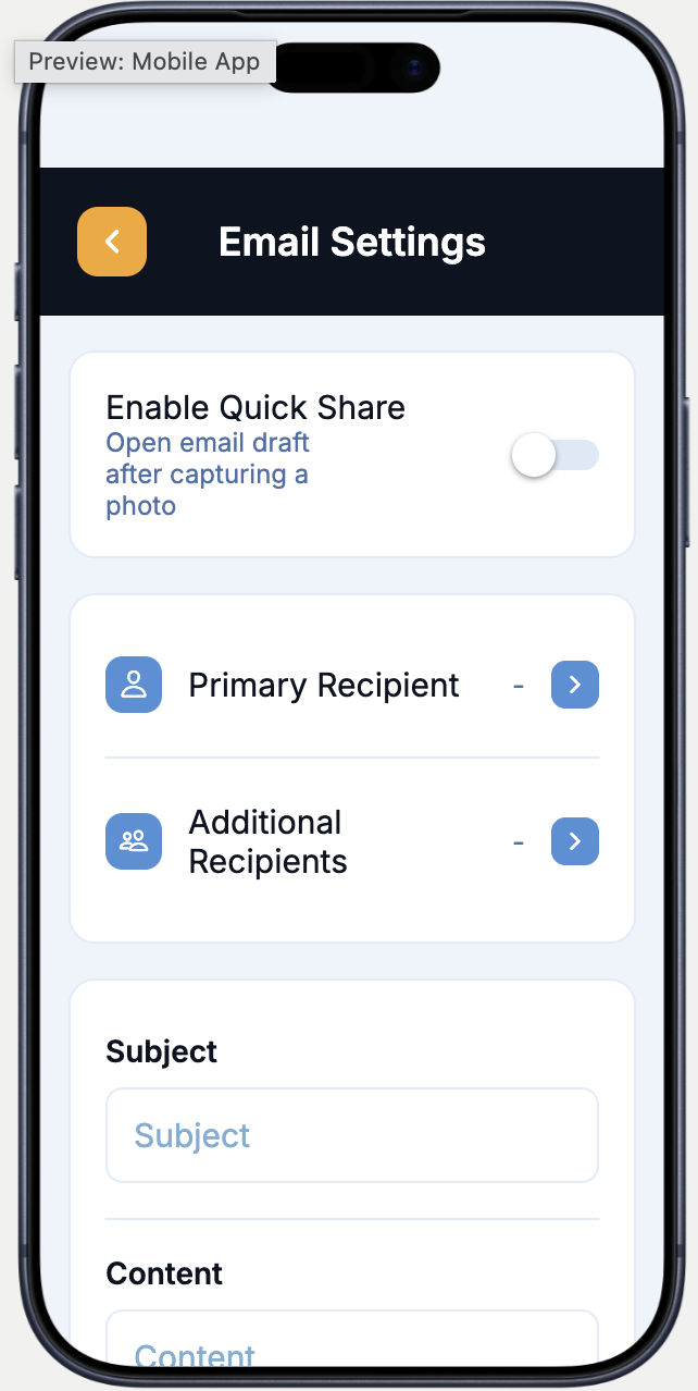 Email quick share