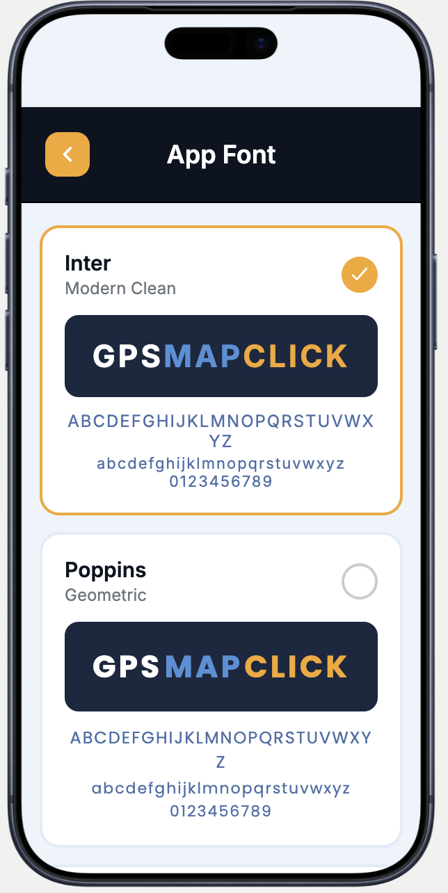 App font picker